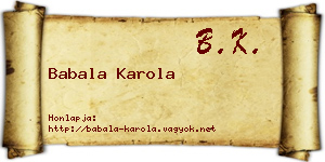 Babala Karola névjegykártya